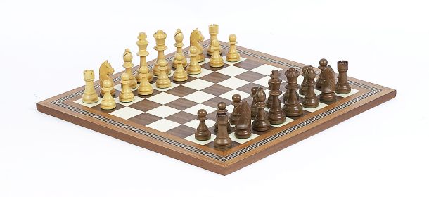 Staunton Design Chessmen & Mosaic Board