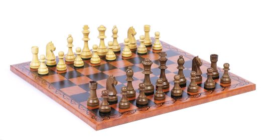 Staunton Design Chessmen & Tooled Board