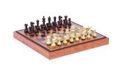 French Staunton Jr. Chessmen & Leatherette Cabinet Board