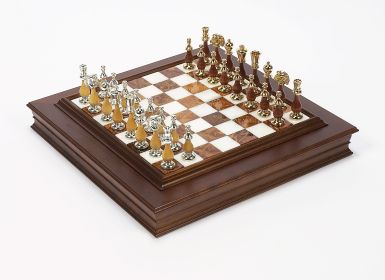 The Gold Chessmen & Marble Board/Cabinet