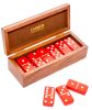 Deluxe Jumbo Size Double Six Dominoes Set - Red