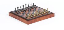 Florentine Staunton Chessmen & Leatherette Cabinet Board