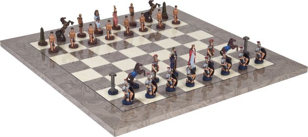 Romans and Egyptians Chessmen & Superior Board