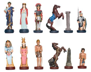 Romans and Egyptian Pewter Chessmen