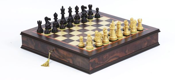 French Staunton Chessmen & The Ultimate Chess Board/Cabinet