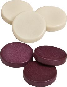 Backgammon Checkers - Maroon/Ivory