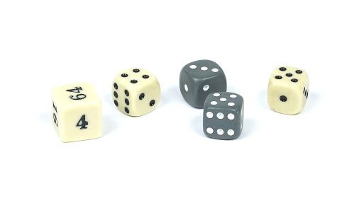 Backgammon Dice Set - Grey/Ivory