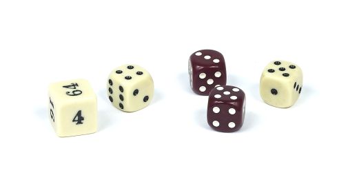 Backgammon Dice Set - Maroon/Ivory