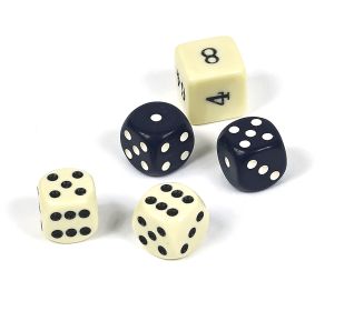 Backgammon Dice Set - Blue/Ivory