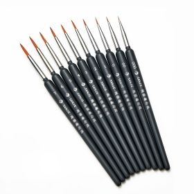 10pcs Black Hook Line Pen Art Painting Brush Set - Perfect for Watercolor Painting Artwork!