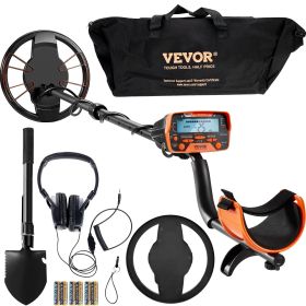 VEVOR Metal Detector for Adults & Kids, 10 Inch Waterproof Search Coil with LCD Display 7 Modes, Adjustable 41''-52'' Aluminum Stem