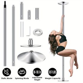 Dance Striptease Rod Adjustable Portable Detachable Rotating Striptease Rod Professional 45mm Dance Rod Heavy Maximum Load 440lbs Home Fitness Club Pa