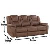 Katrine - PU Manual Reclining Sofa - Chestnut Brown