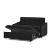 Loveseats Sofa Bed with Pull-out Bed,Adjsutable Back and Two Arm Pocket,TypeC and USB Charging with Copper nail,Black (47"x53"x31")