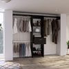 Calveston 1-Drawer 4-Shelf Closet System Black Wengue